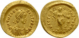 THEODOSIUS II (402-450). GOLD Tremissis. Constantinople