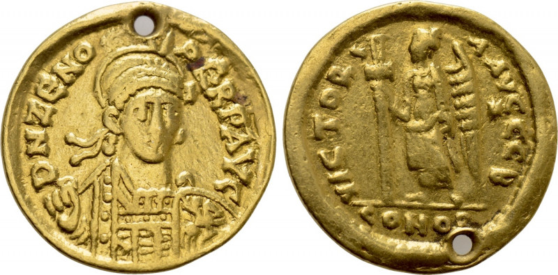 ZENO (Second reign, 476-491). GOLD Solidus. Constantinople. 

Obv: D N ZENO PE...