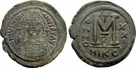 JUSTINIAN I (527-565). Follis. Nicomedia. Dated RY 21 (547/8)