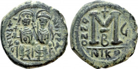 JUSTIN II (565-578). Follis. Nicomedia. Dated RY 6 (570/1)
