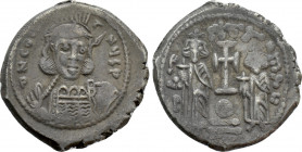 CONSTANTINE IV POGONATUS with HERACLIUS and TIBERIUS (668-685). Hexagram. Constantinople