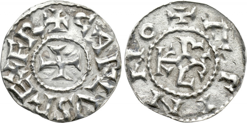 CAROLINGIANS. Charlemagne (768-814). Denier. Agen. 

Obv: + CARLVS REX FR. 
C...