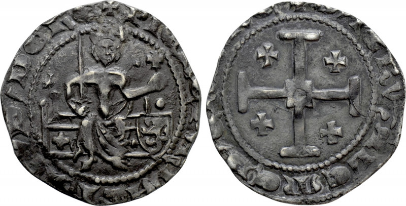 CRUSADERS. Lusignan Kingdom of Cyprus. Peter I (1359-1369). Gros. 

Obv: + PIЄ...