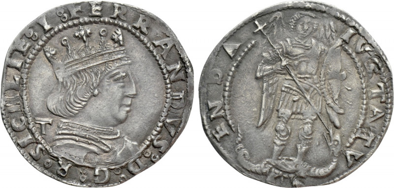 ITALY. Napoli. Ferdinando I d'Aragona (1458-1494). Coronato. 

Obv: FERRANDVS ...