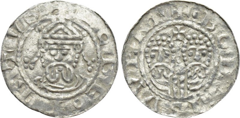 NETHERLANDS. Friesland. Ekbert II (1068-1077). Denar. 

Obv: Crowned head faci...