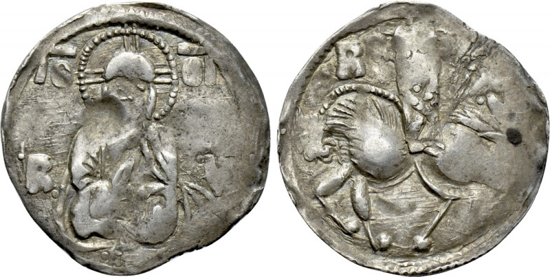 SERBIA. Stefan Uroš V (1355-1371). Dinar. 

Obv: IC - XC / R - V. 
Half lengt...