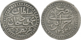 ALGERIA. Ottomans. Mahmud II (1808-1830). 1/4 Budju (AH 1242 / AD 1827)