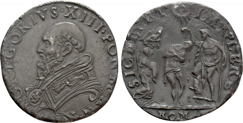 ITALY. Papal States. Gregorius III (1572-1585). Testone. Rome. 

Obv: GREGORIV...