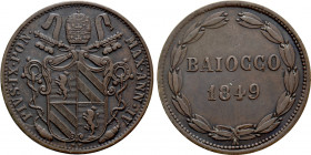 ITALY. Papal States. Pius IX (1846-1870). Baiocco (1849/IV). Rome