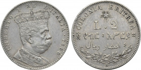 ITALY. Umberto I (1878-1900). 2 Lire (1890). Eritrea colony. Rome mint