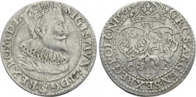 POLAND. Sigismund III Vasa (1587-1632). Szostak or 6 Groszy (1596). Malbork (Marienburg)
