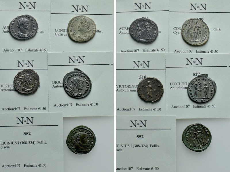 5 Roman Coins. 

Condition: See picture.

Weight: g.
 Diameter: mm.