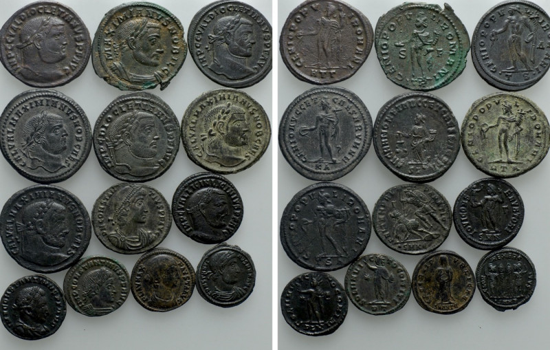 13 Late Roman Coins. 

Condition: See picture.

Weight: g.
 Diameter: mm.