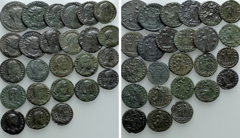 25 Late Roman Coins. 

Condition: See picture.

Weight: g.
 Diameter: mm.