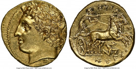 SICILY. Syracuse. Agathocles (317-289 BC), as Tyrant. AV decadrachm or 50 litrai (16mm, 4.29 gm, 6h). NGC MS 5/5 - 3/5, Fine Style, scuffs. 317-310 BC...
