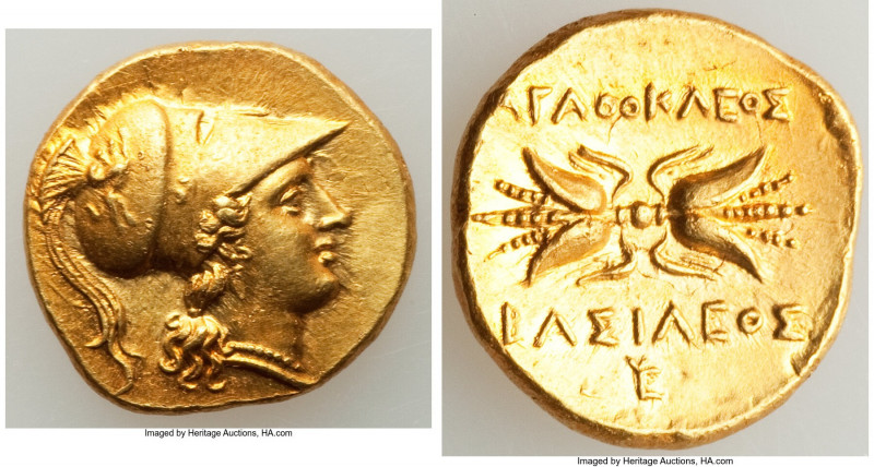 SICILY. Syracuse. Agathocles (317-289 BC), as King of Sicily. AV stater, octobol...