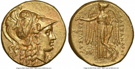 MACEDONIAN KINGDOM. Alexander III the Great (336-323 BC). AV stater (18mm, 8.57 gm, 6h). NGC MS 4/5 - 5/5. Posthumous issue of Babylon, under Seleucus...