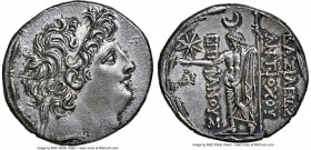SELEUCID KINGDOM. Antiochus VIII Epiphanes Grypus (121-96 BC). AR tetradrachm (29mm, 16.86 gm, 12h). NGC Choice AU 5/5 - 4/5. Ake Ptolemais, ca. 121/0...