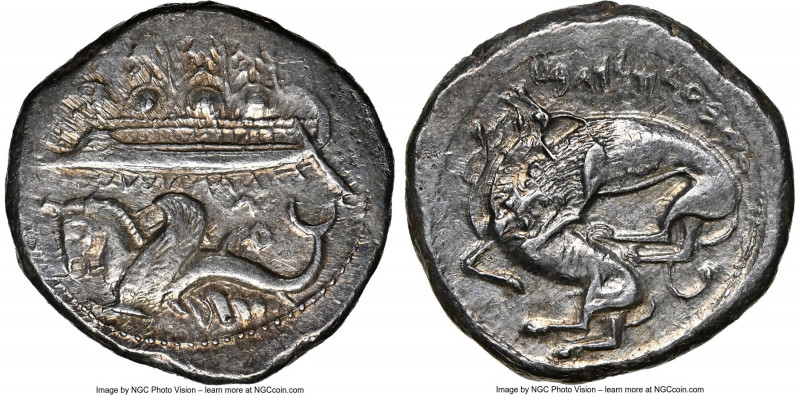 PHOENICIA. Byblus. Azbaal (ca. 400-365 BC). AR shekel (25mm, 13.31 gm, 12h). NGC...