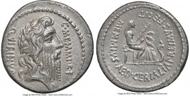 C. Memmius C.f. (ca. 56 BC). AR denarius (18mm, 3.58 gm, 1h). NGC Choice XF 5/5 - 3/5. Rome. QVIRINVS-C•MEMMI•C•F•, laureate head of Quirinus right / ...