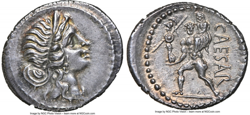 Julius Caesar, as Dictator (49-44 BC). AR denarius (20mm, 3.88 gm, 6h). NGC Choi...