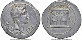 Augustus (27 BC-AD 14). AR cistophorus (27mm, 12.01 gm, 12h). NGC Choice XF 5/5 - 3/5. Ephesus, ca. 25-20 BC. IMP•CAE-SAR, bare head of Augustus right...