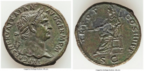 Trajan (AD 98-117). AE sestertius (34mm, 25.55 gm, 5h). XF, tooled. Rome, AD 101-102. IMP CAES NERVA TRAIAN•-AVG GERM P M, laureate head of Trajan rig...