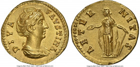 Diva Faustina Senior (AD 138-140/1). AV aureus (20mm, 7.13 gm, 6h). NGC Choice AU 5/5 - 2/5, edge repair. Rome, ca. AD 146-161. DIVA-FAVSTINA, draped ...