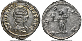 Julia Domna (AD 193-217). AR denarius (19mm, 3.07 gm, 6h). NGC MS 4/5 - 4/5. Rome, AD 211-217. IVLIA PIA-FELIX AVG, draped bust of Julia Domna right, ...