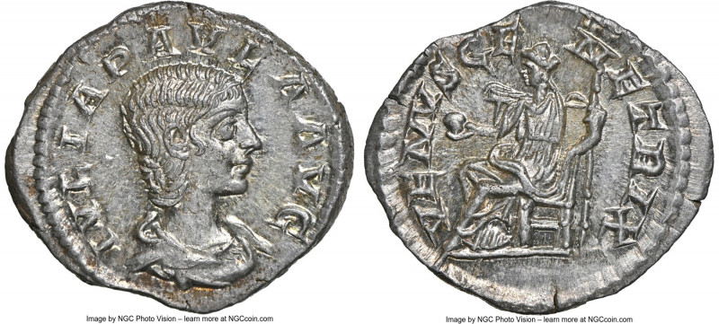 Julia Paula (AD 219-220). AR denarius (20mm, 2.99 gm, 6h). NGC MS 5/5 - 5/5. Rom...