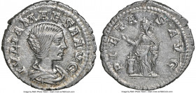 Julia Maesa (AD 218-224/5). AR denarius (20mm, 2.95 gm, 12h). NGC Choice AU 5/5 - 4/5. Rome, AD 218-220. IVLIA MAESA AVG, draped bust of Julia Maesa r...