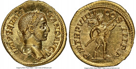 Severus Alexander (AD 222-235). AV aureus (20mm, 6.35 gm, 7h). NGC Choice MS 5/5 - 5/5, Fine Style. Rome, AD 230. IMP SEV ALE-XAND AVG, laureate bust ...