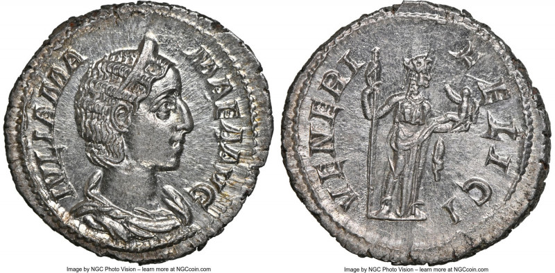 Julia Mamaea (AD 222-235). AR denarius (19mm, 3.15 gm, 7h). NGC Choice MS 5/5 - ...