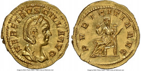 Herennia Etruscilla (AD 249-253). AV aureus (20mm, 3.88 gm, 7h). NGC MS 4/5 - 3/5. Rome. HER ETRVSCILLA AVG, draped bust of Herennia Etruscilla right,...