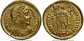 Valentinian I, Western Roman Empire (AD 364-375). AV solidus (21mm, 4.50 gm, 6h). NGC Choice AU 4/5 - 3/5, graffiti. Antioch, 5th officina, AD 364-367...
