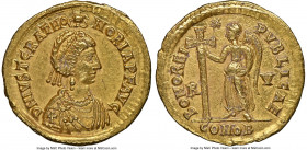 Justa Gratia Honoria, Western Roman Empire (AD 426-450(?)). AV solidus (21mm, 4.43 gm, 6h). NGC AU 5/5 - 3/5. Ravenna, ca. AD 430-445. D N IVST GRAT H...