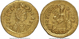 Licinia Eudoxia, Western Roman Empire (AD 439-ca. 490). AV solidus (21mm, 4.49 gm, 5h). NGC Choice AU 5/5 - 4/5. Constantinople, AD 441-450. AEL EVDO-...