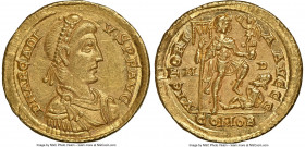 Arcadius, Eastern Roman Empire (AD 383-408). AV solidus (21mm, 4.47 gm, 5h). NGC Choice AU 5/5 - 4/5. Milan, AD 395-402. D N ARCADI-VS P F AVG, pearl-...