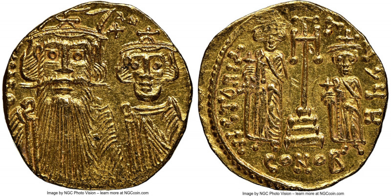 Constans II Pogonatus (AD 641-668), with Constantine IV, Heraclius and Tiberius....