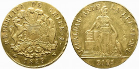 CILE. Repubblica. 8 escudos 1849. Au (27,09 g). KM#105. Qspl