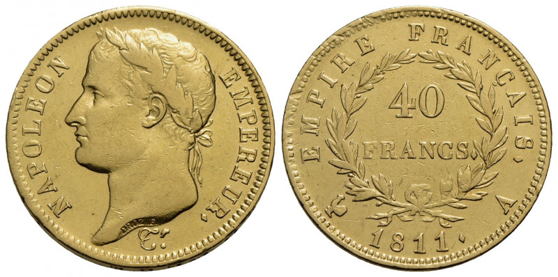FRANCIA . Napoleone I, Imperatore (1804-1814) . 40 Franchi. 1811 A . AU Kr. 696....