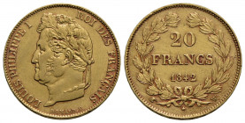 FRANCIA . Luigi Filippo I (1830-1848) . 20 Franchi. 1842 W . AU Kr. 750.5 Pulita. SPL