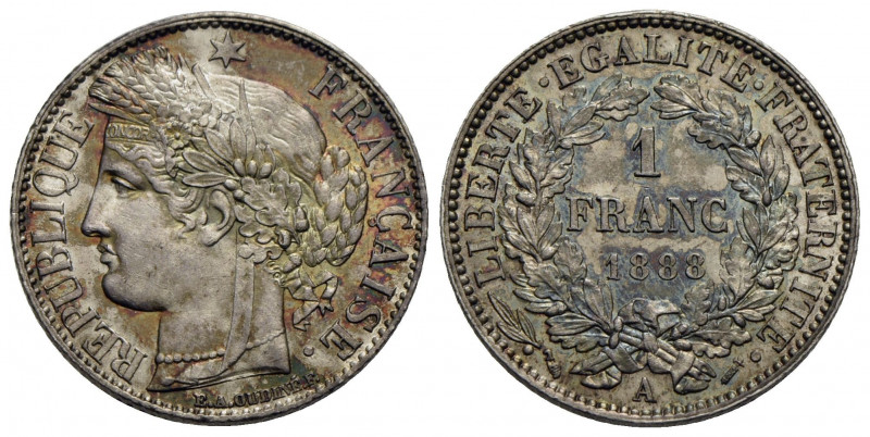 FRANCIA. Terza Repubblica (1870-1940). Franco 1888 A. AG Kr. 822.1 Stupenda pati...