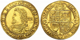 GRAN BRETAGNA. Giacomo I (1603-1625). Laurel Au (8.90 g - 35.3 mm). IACOBVS D: G: MAG: BRIT FRAN: ET HIB REX; busto laureato, drappeggiato e corazzato...