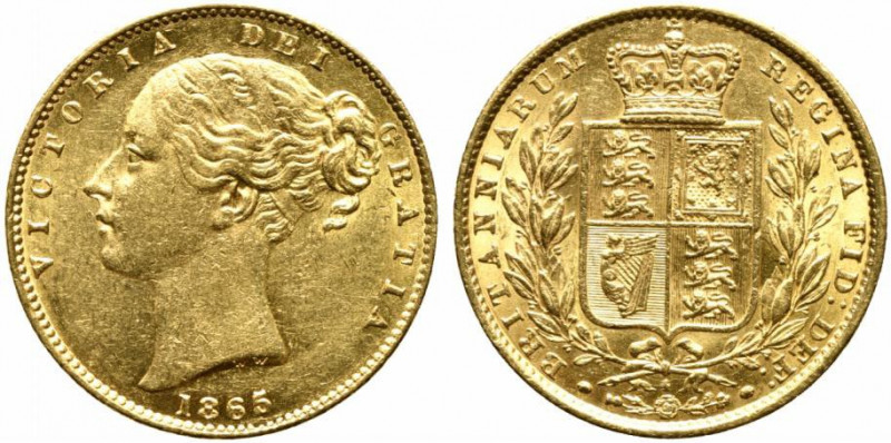 GRAN BRETAGNA. Vittoria (1837-1901). Sterlina 1865. Au (7,98 g). SPL