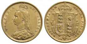 GRAN BRETAGNA . Vittoria (1837-1901) . Mezza sterlina. 1891 . AU Kr. 766. BB+