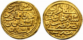 IMPERO OTTOMANO. Murad III AH 982-1003 (AD 1574-1595). Sultani Au (3,50 g - 20,7 mm) Misr, AH 982 (AD 1574). Pere 274. Sultani 9643. BB+