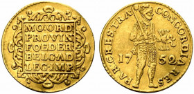 OLANDA. Trade Coinage. Ducato 1752 Au (3.37 g - 21.6 mm). BB+