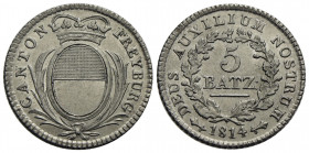 SVIZZERA - FRIBURGO. 5 Batzen 1814. AG Kr. 76. FDC