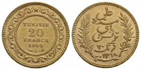 TUNISIA . Ali Bey (1882-1902) . 20 Franchi. 1900 . AU Kr. 227. qSPL